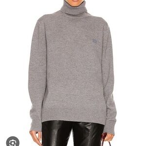 Acne Gray Cowl Neck Sweater Soft Knit Timeless Design